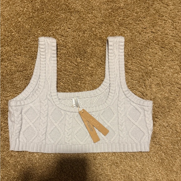 SKIMS Soft Blue Cable Knit Top - Picture 2 of 3
